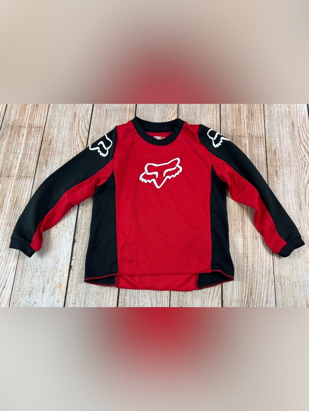 Fox Racing 180 Prix Red Black Motocross Jersey Youth Kids Size Small